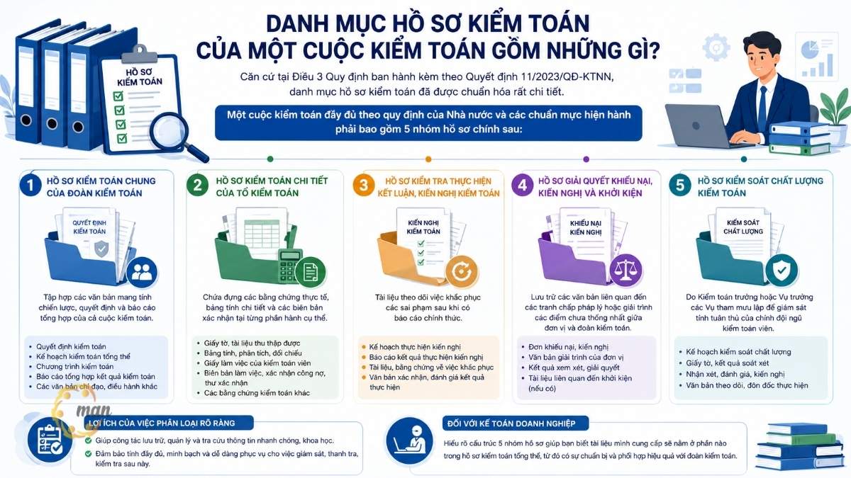 Danh mục hồ sơ kiểm toán của một cuộc kiểm toán gồm những gì
