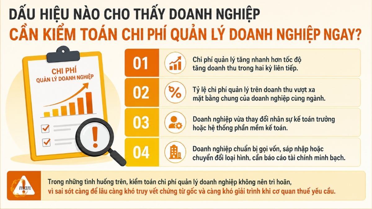Dấu hiệu nào cho thấy doanh nghiệp cần kiểm toán chi phí quản lý doanh nghiệp ngay