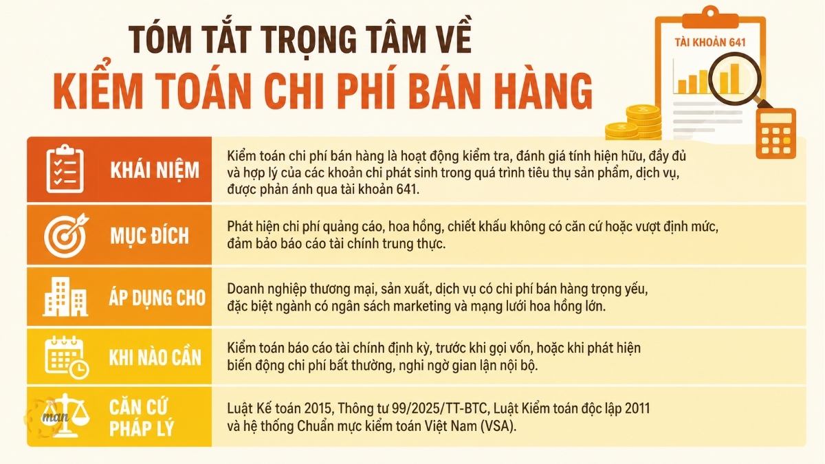 Tóm tắt trọng tâm về kiểm toán chi phí bán hàng