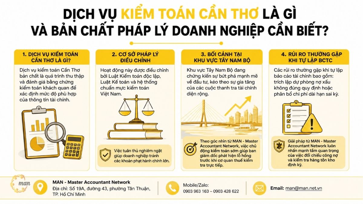 Dịch vụ kiểm toán Cần Thơ là gì và bản chất pháp lý doanh nghiệp cần biết
