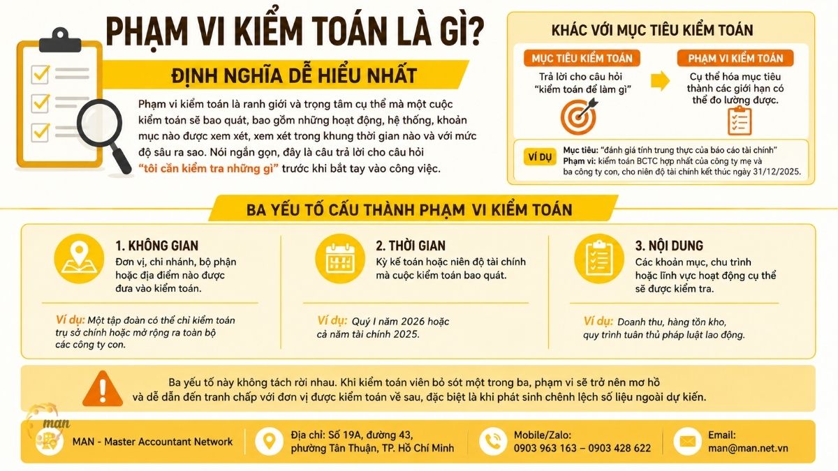 Phạm vi kiểm toán là gì? Định nghĩa dễ hiểu nhất