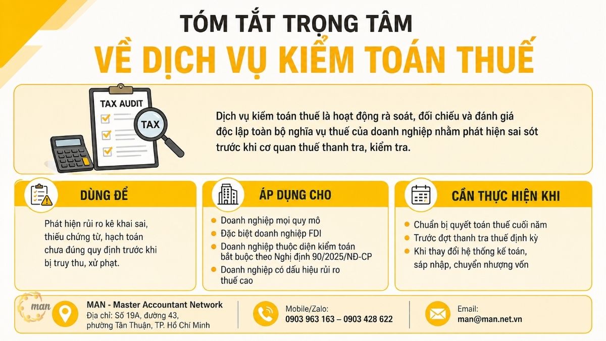 Tóm tắt trọng tâm về dịch vụ kiểm toán thuế